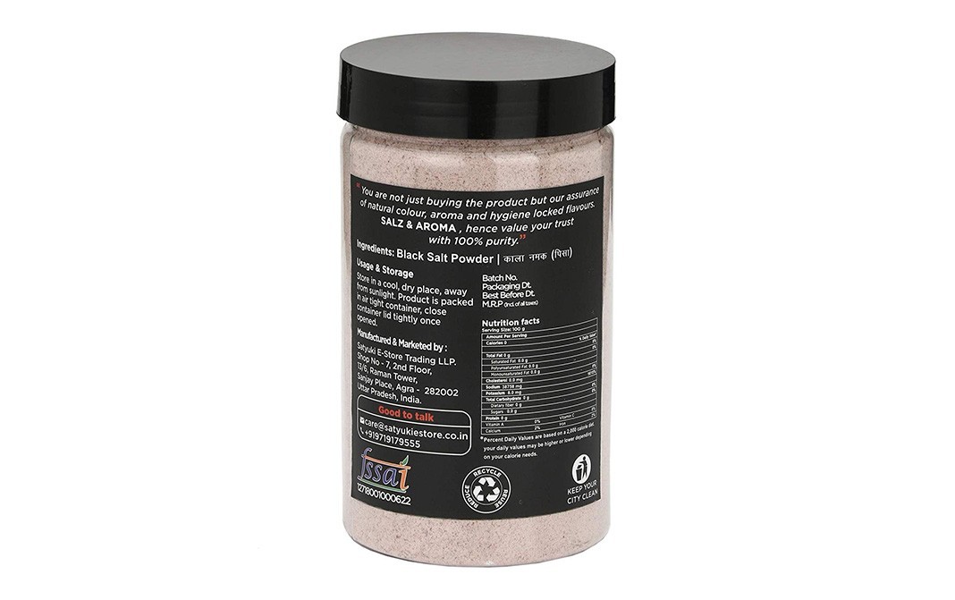 Salz & Aroma Black Salt Powder    Plastic Jar  800 grams